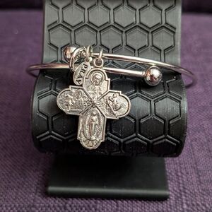 Silver Religious Charm Bracelet